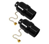 Toddmomy 2 Portalámparas de Baquelita E27 con Cadena de Tirador, Base de Enchufe para Techo, Interruptor de Tracción, Color Dorado, Apto para Dormitorios, Salas y Oficinas, Reemplazo