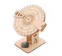 Toddmomy 2 Relojes de Sol: Reloj de Sol ecuatorial de Madera, Reloj de Educativo con brújula, Modelo Antiguo para la enseñanza de geografía, decoración al Aire Libre y Feria de Ciencias.
