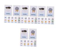 Toddmomy 2 Series Tarjetas De Palabras sobre El Clima Tarjetas De Aprendizaje para El Hogar Tarjetas Didácticas Prácticas Tarjetas De Aprendizaje De Palabras Tarjetas 12 Piezas