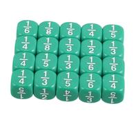 Toddmomy 20 Piezas Dados de Fracciones Redondeadas para Herramientas de Enseñanza Matemática para Habilidades de Cálculo y Comprensión de Fracciones Aula y Hogar