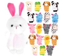 Toddmomy 20Piezas Títeres De Dedo De Animales para Mini De Peluche para Narración De Cuentos rol Educativos para Pequeños