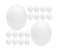 Toddmomy 24 Huevos de Pájaro Artificial de Plástico Blanco para Nidos, Simulación Realista para Cría de Cacatúas y Agapornis, Accesorios para Estudios Científicos y Decoración