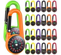 Toddmomy 24 mosquetones para brújula de escalada pequeña brújula llavero brújula de supervivencia brújula de bolsillo de senderismo para niños bombonera de camping al aire libre para