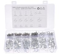 Toddmomy 250 piezas Kit de Pinzas de Resorte Doble Alambre para Mangueras Abrazaderas Metálicas Resistentes para Líneas de Combustible y Tubos Surtido Multiusos para Coches Motos y