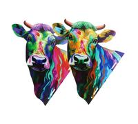 Toddmomy 2piezas Adorno Colgante Metal Decoración Pared Cabeza Vaca Exterior Jardín Casa