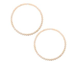 Toddmomy 2piezas Atrapasueños Decorativo Aro De Acero Inoxidable Cuentas De Madera Para Dormitorios Bohemios y Entradas De Estilo Rústico Moderno Guirnalda Decorativa De Cuentas