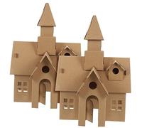 Toddmomy 2piezas Casa De Cartón para Castillo De Juguete Sin Terminar De Juguetes para Pintar y Construir Actividades De Grafitis