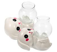 Toddmomy 2piezas Jarrón De Cerámica con Forma De Conejo De para Mesa De Oficina Macetero Hidropónico De Cerámica Decoración De Escritorio con Jarrón De Conejo para Plantas Pequeñas