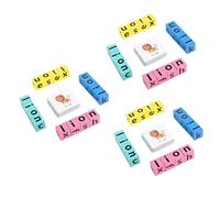 Toddmomy 3 Juegos De Juego De Ortografía De Palabras Juguete De Aprendizaje para Juego De Ortografía del Alfabeto Tarjetas para Aprender Palabras En Inglés Bloques De Letras para