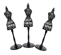 Toddmomy 3 Piezas Colgador De Muñecas Modelo Pararse Ropa Mini Maniquí Colgadores De Muñecas Soporte para Muñecas Estante para Muñecas Black El Plastico