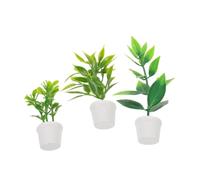 Toddmomy 3 Piezas Mini Plantas para Casa de Muñecas Decoración Nórdica Artificial Macetas Blancas Accesorios de Micro Paisaje para Mini Jardines y Bonsáis de Mesa