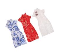 Toddmomy 3 Piezas Ropa de muñeca Cheongsam Nuestro Vestido Beto Grande Estilo muñecas Chica de Moda Ropa China Tradicional Chino ourfit para muñeca Ropa Tradicional China paño