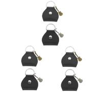 Toddmomy 3 Series Recoger Bolsa De Almacenamiento Caso Llavero Acortar Funda para Púas De Guitarra Caja De Almacenamiento De Púas De Guitarra Estuche De Accesorios PU Negro 2 Piezas X 3