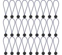 Toddmomy 30 Cuerdas Elásticas con Bola de Plástico, 6 Pulgadas (15 Cm), Color Azul, para Tiendas de Campaña, Lonas y Trampolines, Correas Ajustables de Alta Resistencia para Exteriores
