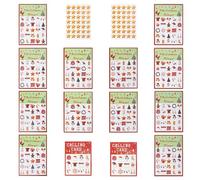 Toddmomy 37 Piezas Cartones de Bingo Reutilizables para Fiestas de Navidad Diseño Festivo Rojo para Jugadores Suministros para Entretenimiento y Regalos Navideños