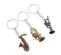 Toddmomy 3piezas Llaveros De Saxofón Vintage De Metal De Accesorios Musicales Retro Para Amantes Música y Fiestas Rock and Roll