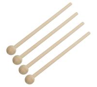 Toddmomy 4 Baquetas de Percusión de Madera y Mazos de Extremo de Bola de Madera Dura, Diseño Ergonómico, para Enseñanza Escolar y Marimbas, Adecuado para Niños en Desarrollo Musical