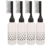 Toddmomy 4 botellas aplicadoras de tinte para el cabello con peine, botella de tinte para el cabello de 160 ml con peine, dispensador de aceite graduado, aplicador para retoque de raíces del cuero