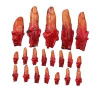 Toddmomy 4 Juegos Realistic Bloody Severed Finger Hand Props For Party Tricks and Haunted House Decoration Plastic Scary Body Parts For Halloween Cosplay and Prank