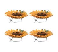 Toddmomy 4 Piezas Abrazadera de Sujeción de Cortina Girasol Naranja | Metal y Tela de Seda, Diseño Decorativo Resistente a Deformación, para Hogar y Oficina