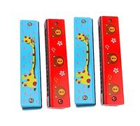 Toddmomy 4 Piezas Armónica de Madera para Dibujos Animados para Desarrollar Habilidades Musicales y Niñas Juguete Educativo Compacto y Duradero Color Aleatorio