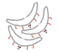 Toddmomy 4 Piezas Collar de Vampiro con Colgante de y Dientes Ajustable para Fiestas de Halloween y Accesorios de Disfraz de Cosplay