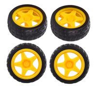 Toddmomy 4 Piezas Rollo Rueda De Juguete Ruedas De Robot Motor De Rueda Kit De Motor De CC Volante De Juguete Rueda del Rodamiento del Robot RC Volante Coche con Engranajes Caucho