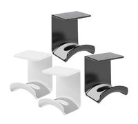 Toddmomy 4 Piezas Soporte para Auriculares Adhesivo bajo Escritorio Gancho para Headset Gaming Soporte Plástico para Colgar Unidades Negro y Blanco para Oficina y Aula