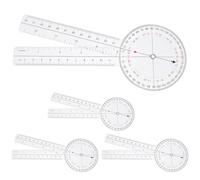 Toddmomy 4 Transportadores Goniómetros de 20 Cm Transparentes, Regla de Ángulo Giratoria Escala Clara de 360 Grados, Herramienta de Medición de Ángulos para Estudiantes y Profesionales