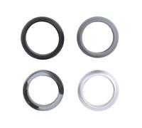 Toddmomy 4piezas Anillos De Silicona Para Deportes Anillos De Pareja Ajustables Impermeables Camo Negro Oscuro y Plata Talla De Silicona Para Actividades Al Aire