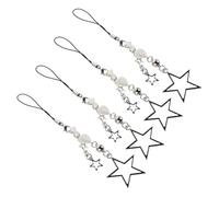 Toddmomy 4piezas Charm Para Teléfono Móvil Estrellas Cordón Para Celular De Cadena Colgante Para Mujeres y Niñas Usar Bolsa o Llavero