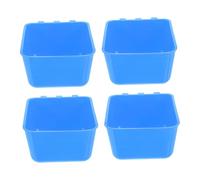 Toddmomy 4piezas Comedero y Bebedero Colgante para Jaula De Aves y Conejos Plato De Alimento y Agua para Perros Gatos Aves De Rapiña y Pequeños Animales Color Azul