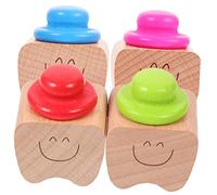 Toddmomy 4piezas Contenedor Para Recolección De Dientes De Leche Caja De Madera Regalos Únicos Para Bebés Estuche Duradero