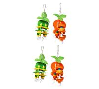 Toddmomy 4piezas Juguete Colgante De Madera para Pájaros De Diseño De Manzana para Agapornis y Periquitos Estimula El Morder y