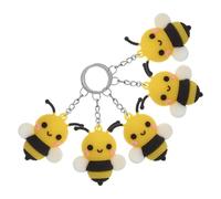 Toddmomy 5 Llaveros de Abeja de Dibujos Animados para Fiesta Temática, Colgantes de PVC y Metal, Decoración Ligera y Fácil de Llevar para Mochila o Bolso