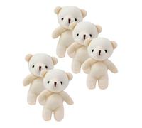 Toddmomy 5 Piezas Colgante De Oso para Suave Diminuto Juguetes Pequeño Dibujos Animados Relleno Felpa Figuras Fiesta Peluche De Oso Ponderado Llavero Osos Adornos Mini Algodón Beige