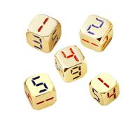 Toddmomy 5 Piezas Dados Numeros Dorados Oro Mini Redondeado Fiesta Dados Gigantes De Colores Pequeño Dados De Enseñanza del Juego Esquina Aleación De Zinc Golden