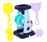 Toddmomy 5 Piezas Juguetes de Playa Interactivos para Padres Incluye Carretilla Reloj de Arena Pala Rastrillo y Cubo Color Azul para Jugar con Arena la Playa y Fomentar la Creatividad y