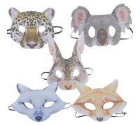 Toddmomy 5 Piezas Máscara de Carnaval Temática de Animales, Ligera y Cómoda, Hecha de Plástico, Adecuado para Fiestas y Eventos Nocturnos