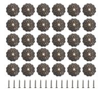 Toddmomy 50 arandelas con forma de flor para placas traseras, juntas decorativas para muebles antiguos - Herrajes para cajas de madera para armarios, cajones y accesorios de armario.