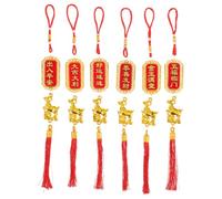 Toddmomy 6 Colgantes de bonsái para el Año Nuevo Chino - Decoraciones Colgantes para el Festival de Primavera - Decoraciones para el árbol Lunar del Año de la Cabra 2027 con Borla roja