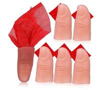Toddmomy 6 Juegos de la Punta de los Dedos Consejos Manga de Dedo Pulgar Falso Mago pañuelos de Seda Dedo de Mago Pulgar Truco alevines Kit de Mago Puesta en Escena Dedo Falso paño