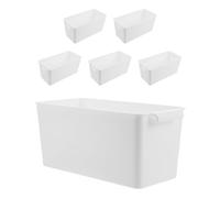 Toddmomy 6 Piezas Caja Organizadora de Almacenamiento Apilable, Plástico | Diseño Abierto y Perfil Estrecho, Estructura Modular Ligera, para Cocina, Despensa, Armario y Rv