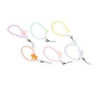 Toddmomy 6 Piezas Correa de Muñeca con Cuentas para Móvil Pulsera de Flores Coloridas y Ligera Accesorio de Cadena para Teléfono y Cámara Diseño Resistente y Elegante para Uso Diario