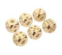 Toddmomy 6 Piezas Dados de latón Mini Dice Dados de Juguete Dados Elegantes Dados Divertidos Dados de Juego Dados de rol Juego de Fiesta de Dados Juego de Dados Cobre Dorado