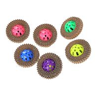 Toddmomy 6 Piezas de Juguetes para Gatos con Pelota de Plástico y Campana, de Papel Corrugado, Que Promueven la Salud Oral Interacción con Mascotas Color Aleatorio
