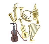 Toddmomy 6 Piezas Miniatura Instrumentos Musicales para Casa Muñecas Violín Infantil y Saxofón Decoración Detallada para Escena de Habitación Compacto y