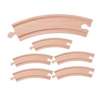 Toddmomy 6 Piezas Vías de Tren de Madera Accesorios de Expansión Trenes Juguete Educativo