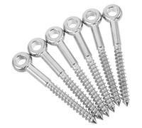 Toddmomy 6 Tornillos de Ojo Resistentes Corrosión M6 para Madera de Acero Inoxidable Montaje Ajustable, Ideales para Hamacas y Decoración de Jardín