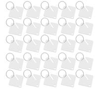 Toddmomy 60 Piezas Etiquetas de Llave en Blanco de Acrílico con Anillas Divididas, Portátiles y Robustas para Gestión de Llaves y Control de Inventario